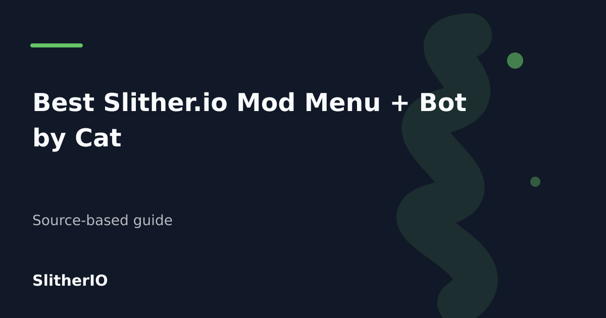 Editorial cover for Best Slither.io Mod Menu + Bot by Cat