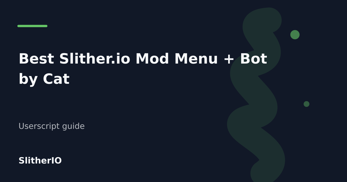 Editorial cover for Best Slither.io Mod Menu + Bot by Cat